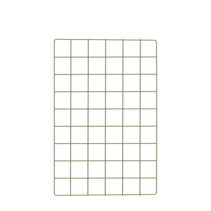 FRIADE Wall Grid Panel for Photo Display,Wall Storage Organizer,5 Metal Clips & 3 S Hooks & 4 Nails & 4 Plastic Hanging Buckles and 4 Screws Offered,Size 17.5" x 11.8",2 Pack(Gold)