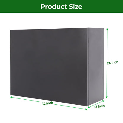 Metal Tall Rectangular Planter 32" L x 12" W x 24" H – Heavy Duty Steel Large Planter Box with Drainage Holes & Removable Shelf – Outdoor & Indoor Tall Flower Planter for Patio, Porch, Yard & Balcony