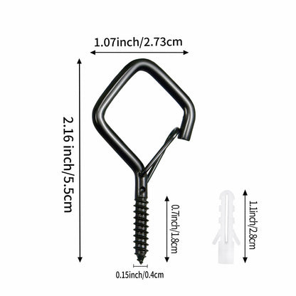 Viweolm 60 Pcs Black Eye Hooks Screw Heavy Duty,Ceiling Hooks for Hanging Plants,String Lights,Cup,Wind Chime,Bird Feeders. Plant Hanger Indoor&Outdoor