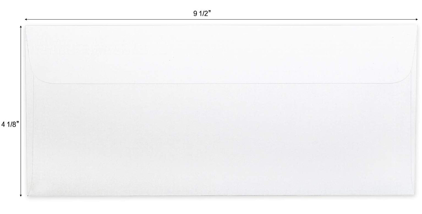HERKKA #10 Security Self-Seal Envelopes, No.10 Windowless Bussiness Envelopes, Security Tinted with Printer Friendly Design - Size 4-1/8 x 9-1/2 Inch - White - 24 LB - 500 Pack