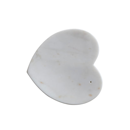 Creative Co-Op Marble Heart Shaped Dish, White