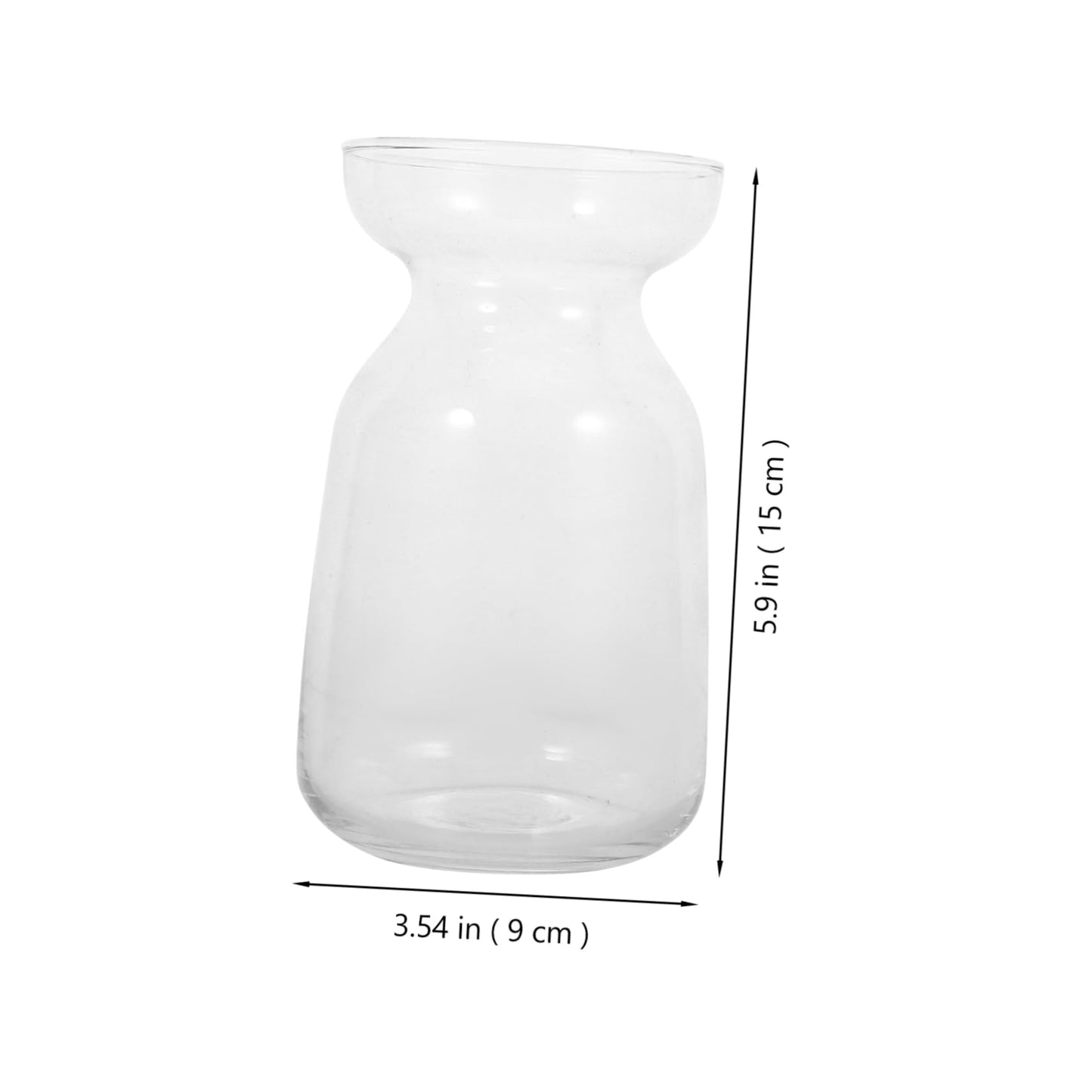GLEAVI Clear Glass Vase for Hydroponics and Floral Arrangements Elegant Desktop Decorative Centerpiece for Home and Office for Plant Container and Terrarium Display