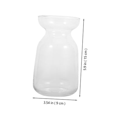 GLEAVI Clear Glass Vase for Hydroponics and Floral Arrangements Elegant Desktop Decorative Centerpiece for Home and Office for Plant Container and Terrarium Display