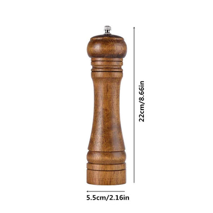 solid wood oak grinder restaurant pepper manual grinding powder pepper grinding kitchen seasoning tool (8 inch)