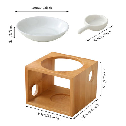 XIHUADOU Wooden Essential Oil Burner, Aromatherapy Burner Oil Warmer Diffuser, WaxMelt Warmer with Tealight Candle Holder for Holiday Home Birthday Wedding Valentine Decoration