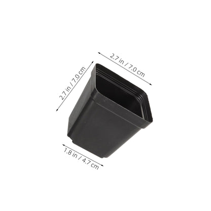 FOMIYES Nursery Pots and Independent Growth Chambers 100pcs Plastic Square Black with Drainage Holes for Vegetables and Flowers, for Balcony Gardens and Garden Planting