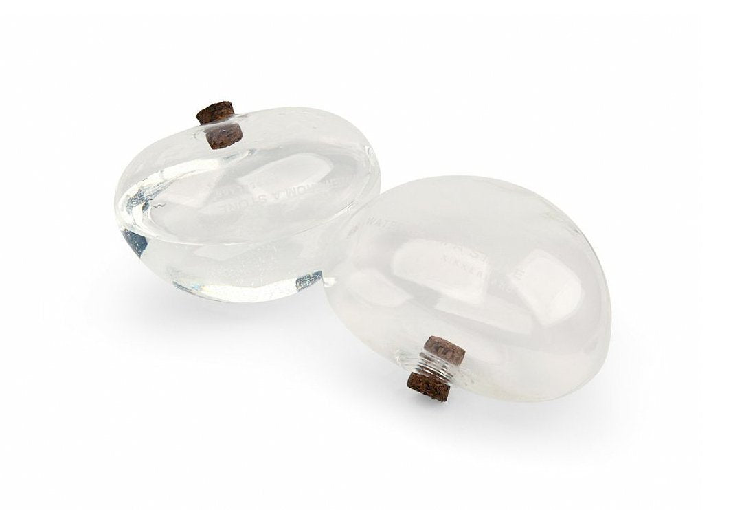 Kikkerland Water from a Stone Hand Blown Glass Automatic Self-Watering Plant Globes, Set of 2