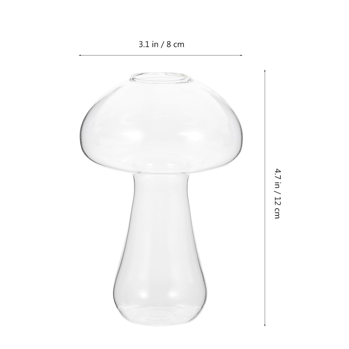 UPKOCH Mushroom Glass Vase Small 12x8cm Hydroponic Plant Terrarium Vase Decorative Glassware for Home and Office Desktop Flower Planter