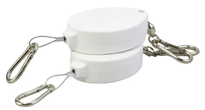 WY-BSO 2024 upgrated Adjustable Heavy Duty Plant Pulleys for Garden Baskets & Bird Feeder,2 PCS Plant Pulley Hangers with 2 PCS White Metal Ceiling Plant Hooks (White-2 pcs with Swivel Connector)