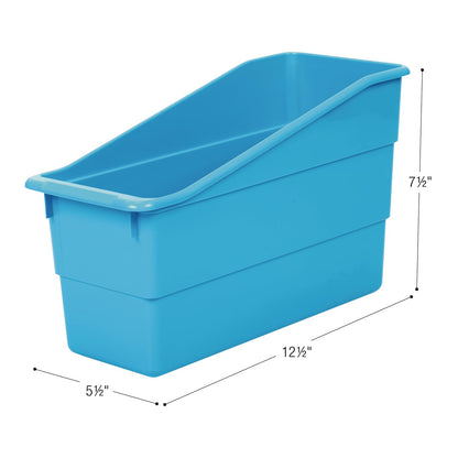 Really Good Stuff Durable Book and Binder Holders - 12 Pack, Blue Neon, 5.5" x 12.5" x 7.5", Classroom Organization, Storage Solution, Sturdy and Versatile