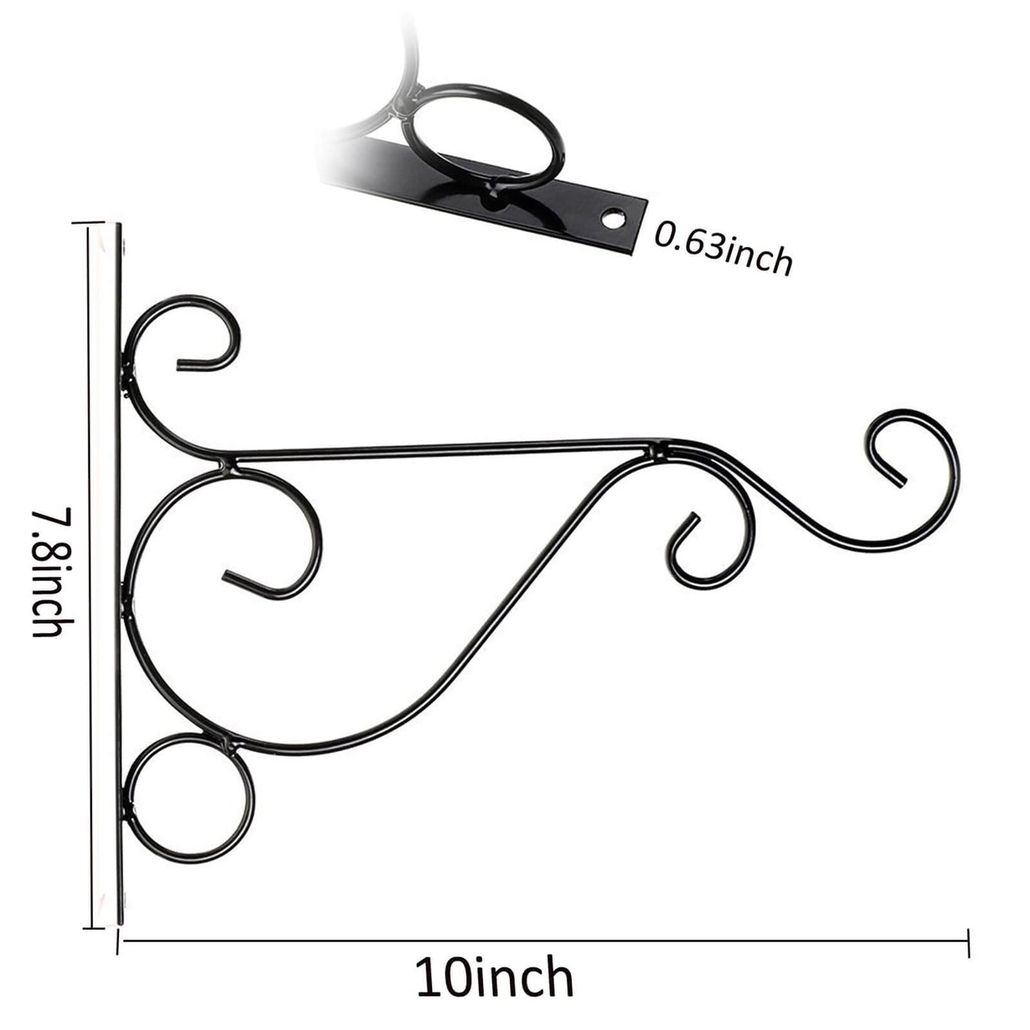 Orgrimmar Hanging Plant Bracket 4 Packs Metal Wall Plant Hangers with Iron Screws Decorative Hook for Bird Feeders, Lanterns, Wind Chimes, Planters, Flower Pot, Outdoor Indoor Decor