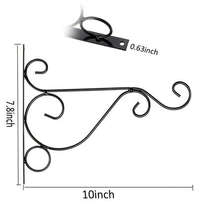 Orgrimmar Hanging Plant Bracket 4 Packs Metal Wall Plant Hangers with Iron Screws Decorative Hook for Bird Feeders, Lanterns, Wind Chimes, Planters, Flower Pot, Outdoor Indoor Decor