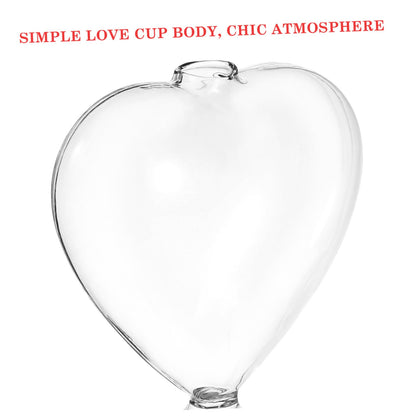 HEALLILY Heart Shaped Hydroponic Glass Vase Desktop Flower Holder Decorative Terrarium Planter for Fresh Dried Plants Transparent Creative Centerpiece for Home Office Tabletop Decor
