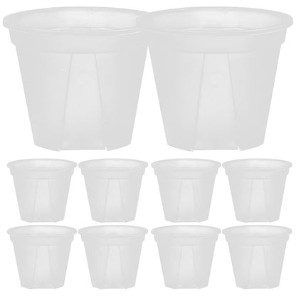 Yardenfun 10pcs Transparent Nursery Pots with Drainage Holes 3 inch Plastic Seedling Plant Pot for Outdoor Indoor House Plants Flowers Cactus