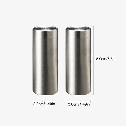 ZAAWUUT 2-Pack Salt Pepper Shakers,3OZ Salt and Pepper Shaker,Stainless Steel Spice Jars Seasoning Dispenser for Salt Sugar Spice Pepper (Silver, Large)