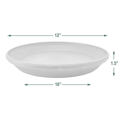 Arcadia Garden Products PSW Pot Collection AP30TCM 12-inch Plastic/Stone/Wood Composite Plant Saucer Drip Tray – No Drainage Hole (Drillable), Indoor/Outer Water Tray, Terra Cotta Marble Color