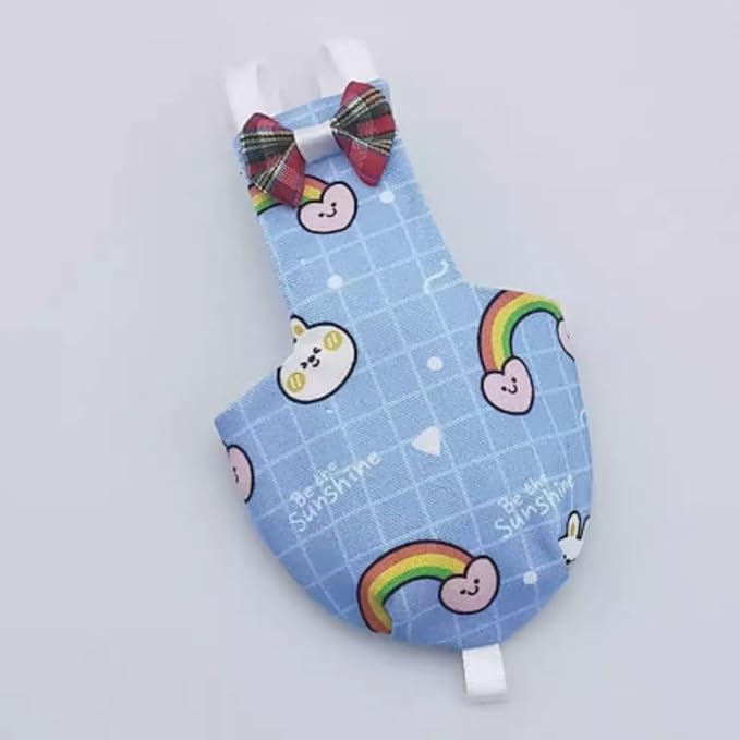Bird Diaper Protective Parrot Nappy - 4 Pack, Reusable Flight Suit with Waterproof Inner Layer, Adjustable Shoulder Straps, Washable Cute Urine Wet Suit for Parakeet Conure (Sulphur-Crested Cockatoo)
