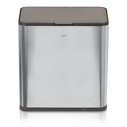 Glad Roomate Stainless Steel Under Counter Waste Bin with Clorox Odor Protection | Space Saving Dual Lid Small Trash Can for Kitchen Cabinet, Bathroom or Office, 1.5 Gallon (6L)