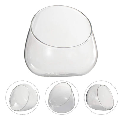 Cabilock Clear Slant Cut Bubble Bowl Glass Vase Bowl Round Globe Planter Terrarium Orb Candy Dish Fruit Jar Floral Container for Home Office Decor