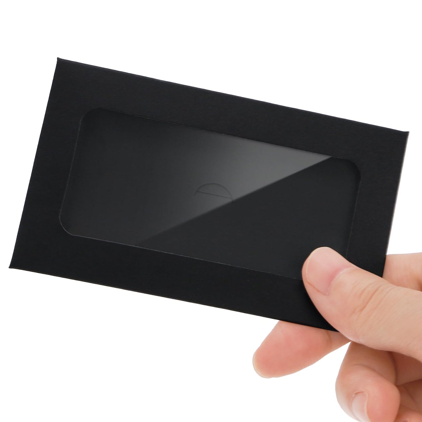 Hedume 150 Pcs Black Window Gift Card Envelopes, 3.9 x 2.4 Inch Gift Card Sleeves, Credit Size Business Invitation Cards Envelopes for Greeting Invitation, Christmas, Thanksgiving Gifts