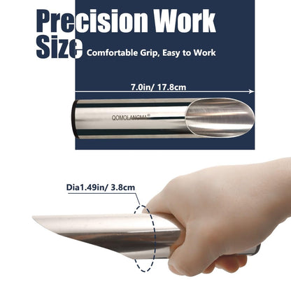 Small Stainless Bonsai Soil Scoop - Garden Handle Scooper for Transplanting, Potting, Digging & Plant Care, Gardening Trowel Tool for Long-Term, Plant Lover Gifts for Women Gardener/ 1 Pcs