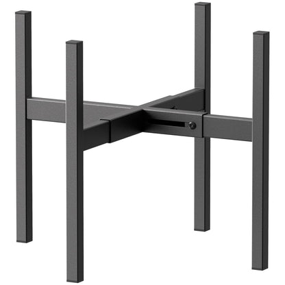 BSTMAI Metal Plant Stand, Adjustable Size Fits 10 12 13 14 15 16 Inches Large Planter Pot,Mid Century Expandable Plant Holder Indoor Outdoor Corner (HeavyBlack, Fits all pots between 8" and 16")
