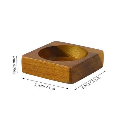 TOPPERFUN Salt and Pepper Tray, Wooden Grinder Base for Kitchen Counter, Acacia Wood Storage Holder for Salt Mill and Pepper Shaker, Non-Slip Countertop Organizer for Spice Set
