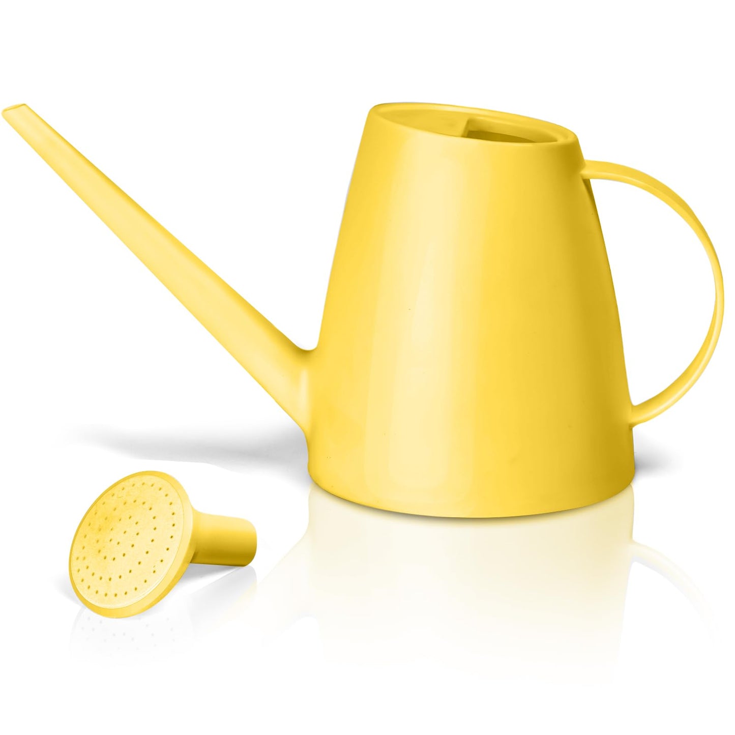 TTAOE GN Plastic Watering Can - for Indoor and Outdoor House Plant Garden - with Long Spout - 1/2 Gallon - Yellow