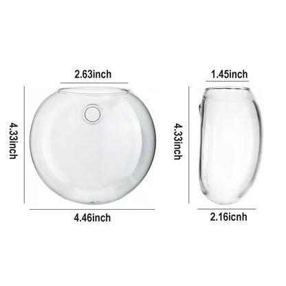 CHPINDAM Wall Hanging Planter Propagation Station, Oblate Glass Flower Vase for Propagation, Wall Planter for Indoor Plants, Modern Home Office Corridor Bathroom Decor (2)