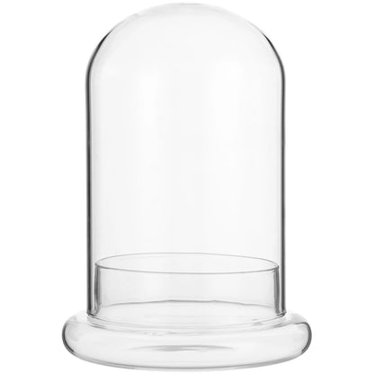 Glass Display Cloche Dome, 8.3 x 5.9 in Plant Terrarium Container with Base, Clear Glass Cover, Decorative Tabletop Display Case for Plants, Flowers, Collectibles & Keepsakes