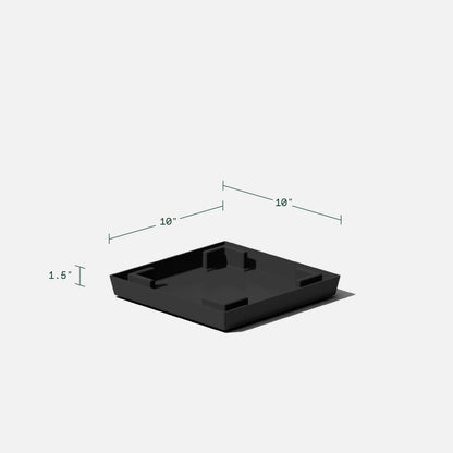 Veradek Nobleton Indoor/Outdoor Wide Square Planter (Black, 22" - 2 Pack with 2 Saucer Trays)