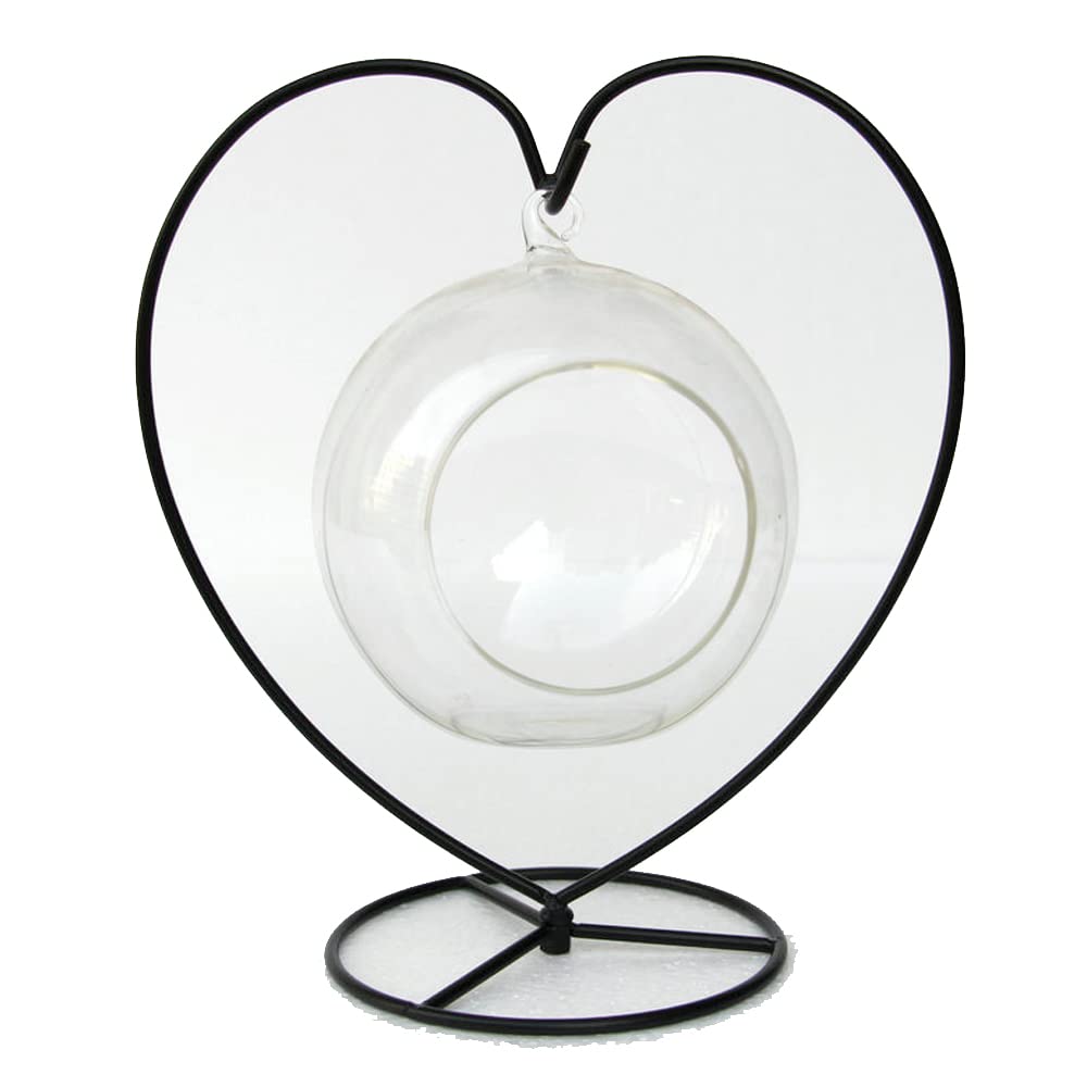 WOCTDTHW Ornament Display Stand Holder Iron Hanger for Chrismas Hanging Glass Globes (Love Shape Large 1 Pcs)