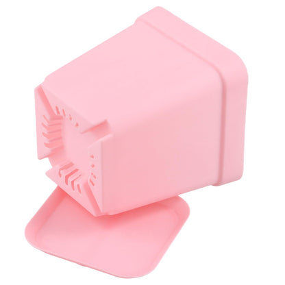 HOIGON 100 Pack 2.75 Inch Pink Square Nursery Pot, 7cm Thickened Plastic Nursery Pots with Drain Holes Trays, Small Square Planting Containers Bulk Set for Seedling Flower Tomatoes Basil