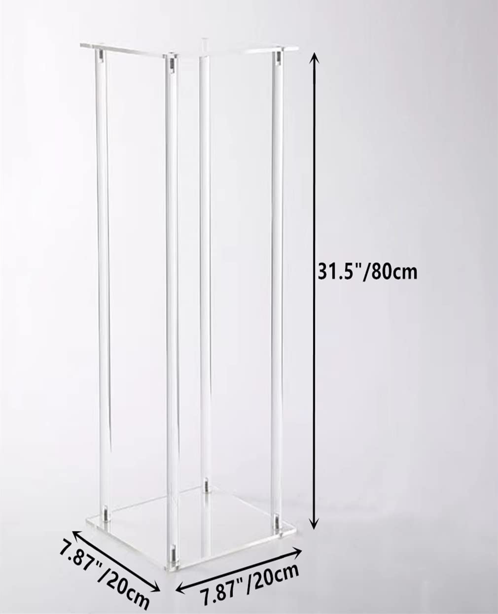 10 Pcs Wedding Centerpieces Acrylic Vases Clear Column Flower Vase Stands 7.87'' x 7.87'' x 31.5'' Rectangular Flower Display Table Stands for Wedding Party Events Reception Table Decor