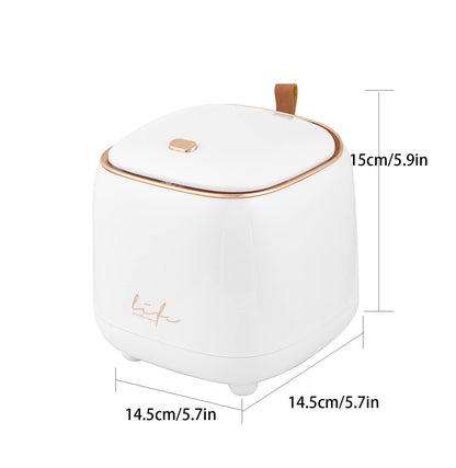 Yuzita Mini Desk bin with lid,Small Plastic Trash can for Kitchen Bathroom Office countertop,Button Desktop Waste bin,Waterproof Rubbish bin with 50 Trash Bags (Light Green)
