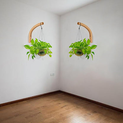 Kaxich 2 Pack Hanging Plant Hook, Wooden Wall Hooks Plant Hangers Indoor for Plants, Lanterns, Pot, Wind Chimes, Planter and Hanging Baskets