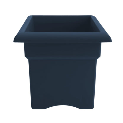 Bloem Veranda 26" Plastic Rectangular Deck Box Planter - UV-Resistant, Indoor/Outdoor, Navy, 2-Pack