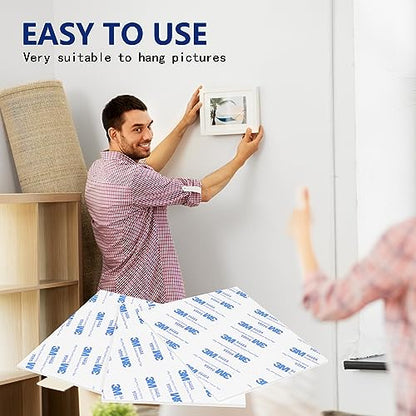 Double Sided Foam Tape Heavy Duty Mounting Tape, Waterproof,Removable,Sticky Pad for Car, Home, Office Decor,30 x 30 x 2mm, (100 Pcs White Square)