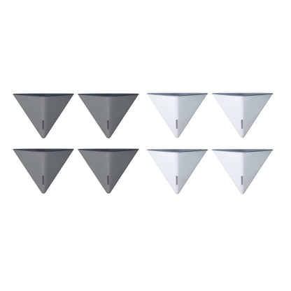 LaLaGreen Bundle - 12" x 4 Pack Gray + 12" x 4 Pack White Large Self Watering Geometric Hanging Flower Vase Vessel with Metal Hanger, Modern Stylish Wall Mounted Succulent Pot Holder Decor