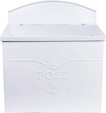 NACH Mailboxes for Outside Wall Mount, 11.5 x 5 x 13 inches, White Mailbox for Door, Waterproof Mailbox for Outside - The Chelsea Mailbox