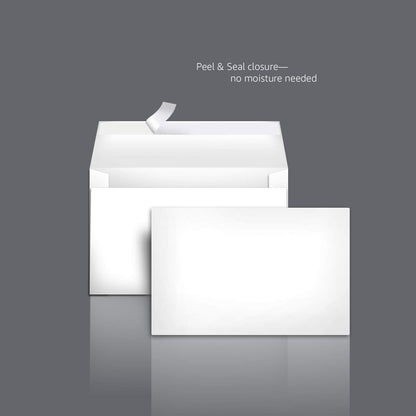Amazon Basics A9 Blank Invitation Mailing Envelopes, Peel & Seal, No Licking, 5-3/4 x 8-3/4 Inches, White, Pack of 100