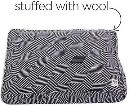 Molly Mutt Sheepy Wool-Filled Crate Pad, GOTS-Certified 100% Organic Cotton Canvas Cover with Soft 100% Natural Wool Insert, Ideal for Dog Bed or Kennel, Rough Gem, 42" x 28" x 2.5"