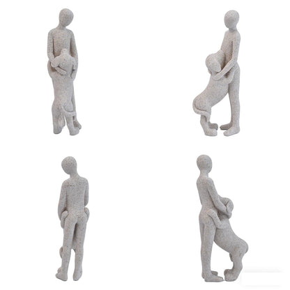 JIALINXIA Man and Dog Figurine, Abstract Resin Memorial Sculpture, Humans and Dogs Standing Statue B, Pet Memorial Home Office Shelf Decor Gift
