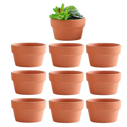 Yishang 4.4 Inch Shallow Terracotta Plant Pots,Ceramic Clay Cactus/succlent Container with Drain Hole,Small unglazed Planter for Indoor/Outdoor Plants, Crafts