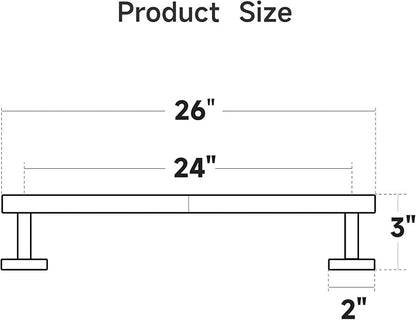 USHOWER Brushed Nickel Towel Bar, 24-Inch Towel Rack for Bathroom Wall Mounted, Thicken SUS304 Stainless Steel Towel Rod Modern Home Decor (Total Length 26-Inch)