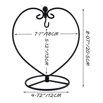 YY YEARCHY Ornament Display Stand for Mini Hanging Glass Globe Ball, Air Plant Flower Holder (Black, 8.07" x 4.72")