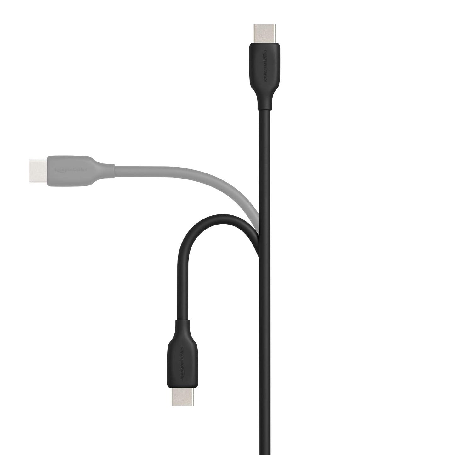 Amazon Basics 2-Pack USB-C to USB-A 2.0 Fast Charger Cable, 480Mbps Speed, USB-IF Certified, for Apple iPhone 16/15, iPad, Samsung Galaxy, Tablets, Laptops, 1.8 m, Black