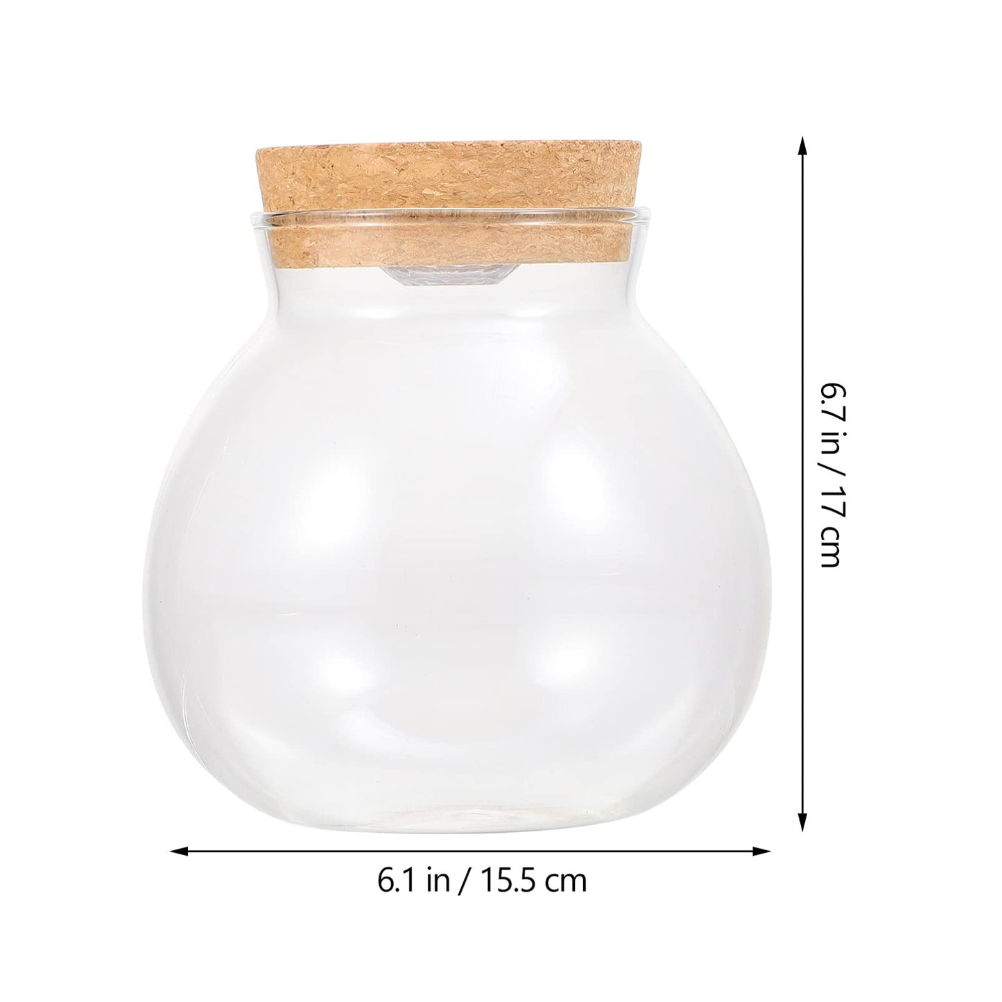 Glass Favor Jar Glass Bottles with Cork Lid and LED Light Plant Terrarium Display for DIY Wedding Party Mason Jars Crafts Christmas Decoration