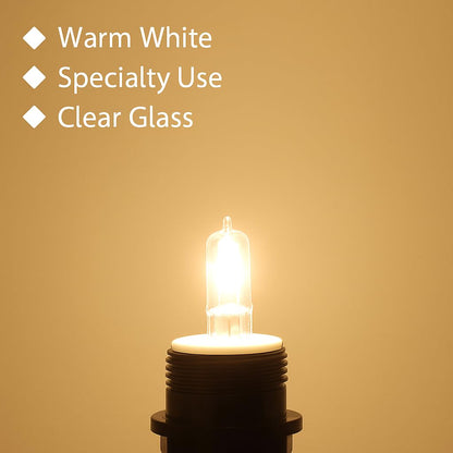 Comyan JDE11 75W Halogen Bulb, E11 Mini Candelabra Base, 1050 Lumens, Quartz Glass, 4-Pack