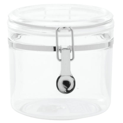 HUBERT Kitchen Canister Clear Plastic Round 37 Ounce - 5" Dia x 5 1/2" H